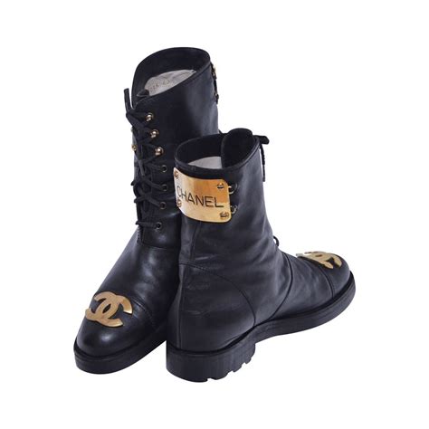 used chanel boots for sale|Chanel combat boots.